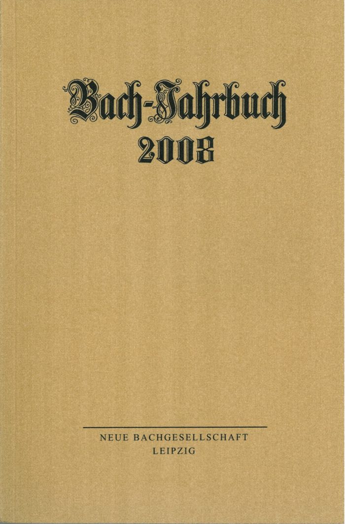 Bach-Jahrbuch 2008